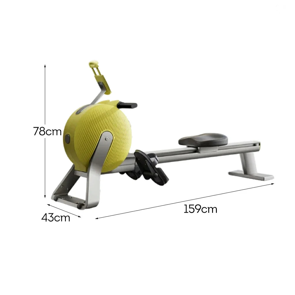 FITPRO Full Aluminium Alloy Rail Rowing Machine - 32-Level Smart Magnetic Resistance, Self-Powered, Compact Foldable Design – Yellow