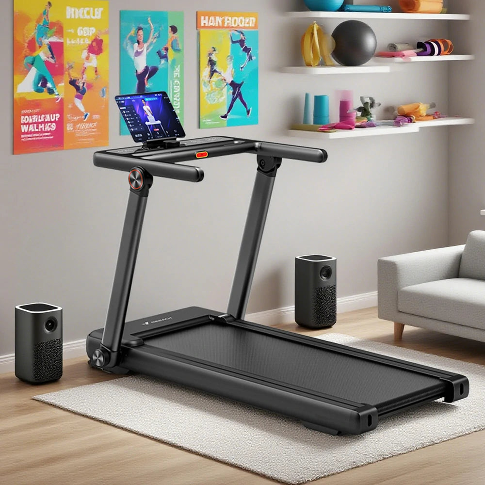 FITPRO Electric Incline Treadmill - 20-Level Powered Slope, 3.0HP Quiet Motor, 120kg Max Load - Black