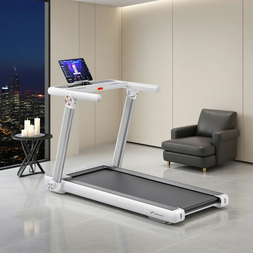 FITPRO Electric Incline Treadmill - 20-Level Powered Slope, 3.0HP Quiet Motor, 120kg Max Load - White