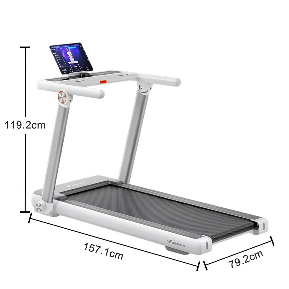 FITPRO Electric Incline Treadmill - 20-Level Powered Slope, 3.0HP Quiet Motor, 120kg Max Load - White