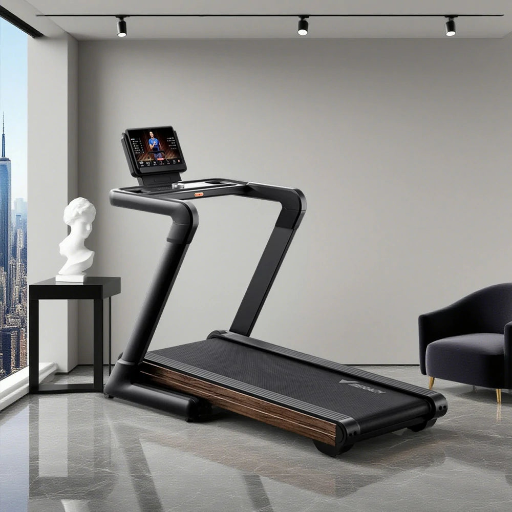 FITPRO Luxury Wood Grain Marathon Treadmill - 25-Level Incline up to 8°, 4.5HP Motor, 150kg Max Load