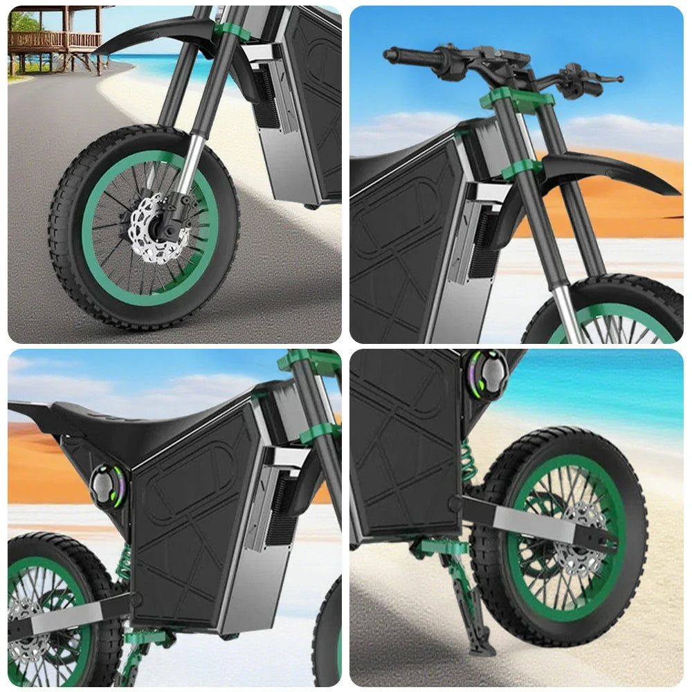 GLIDER Electric Scooter - 1500W Brushless Motor, 52V18 Lithium Battery, 60km/h Adjustable Speed, Dual Disc Brakes, 120kg Load Capacity, Side Safety Lights