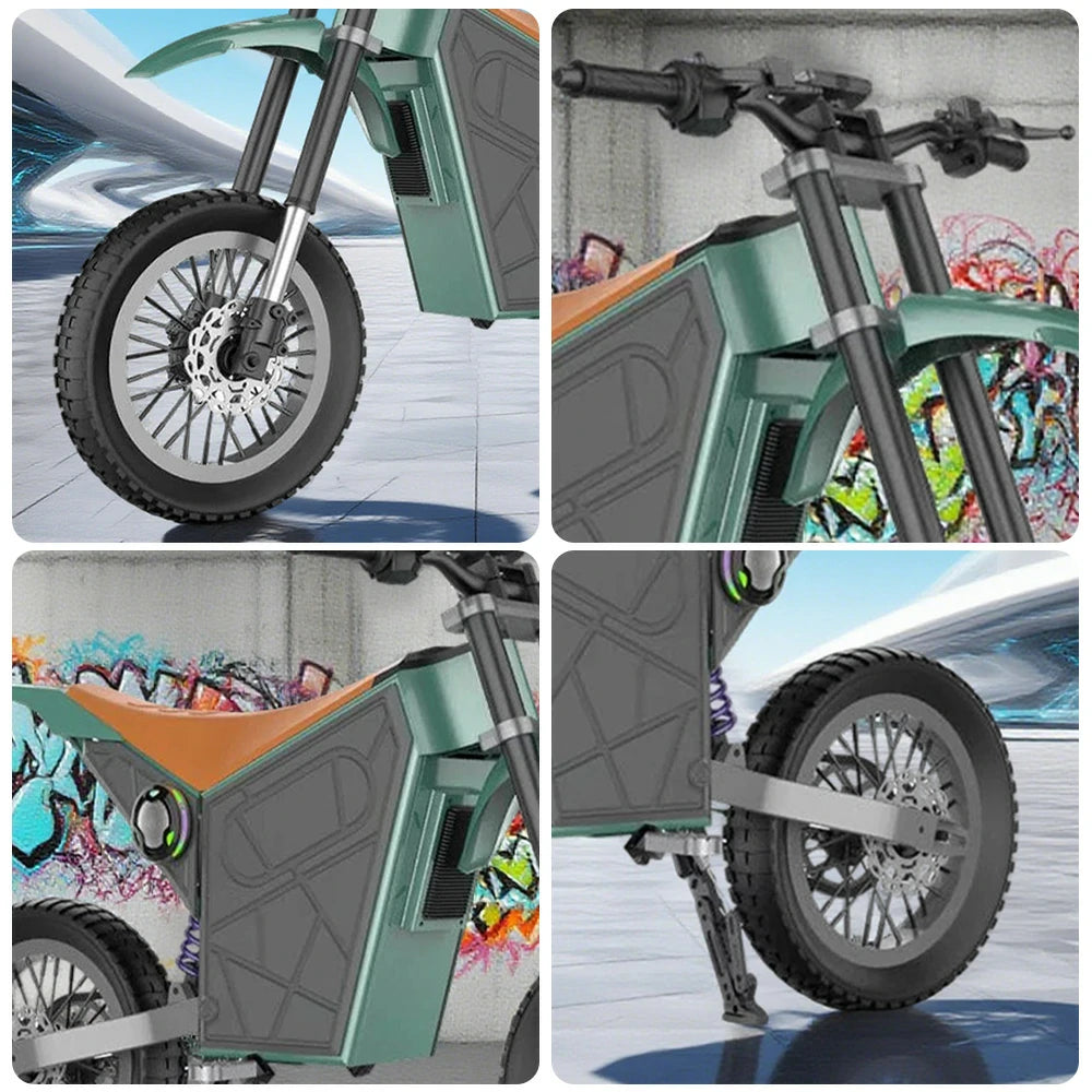 GLIDER Electric Scooter - 1500W Brushless Motor, 52V18 Lithium Battery, 60km/h Adjustable Speed, Dual Disc Brakes, 120kg Load Capacity, Side Safety Lights