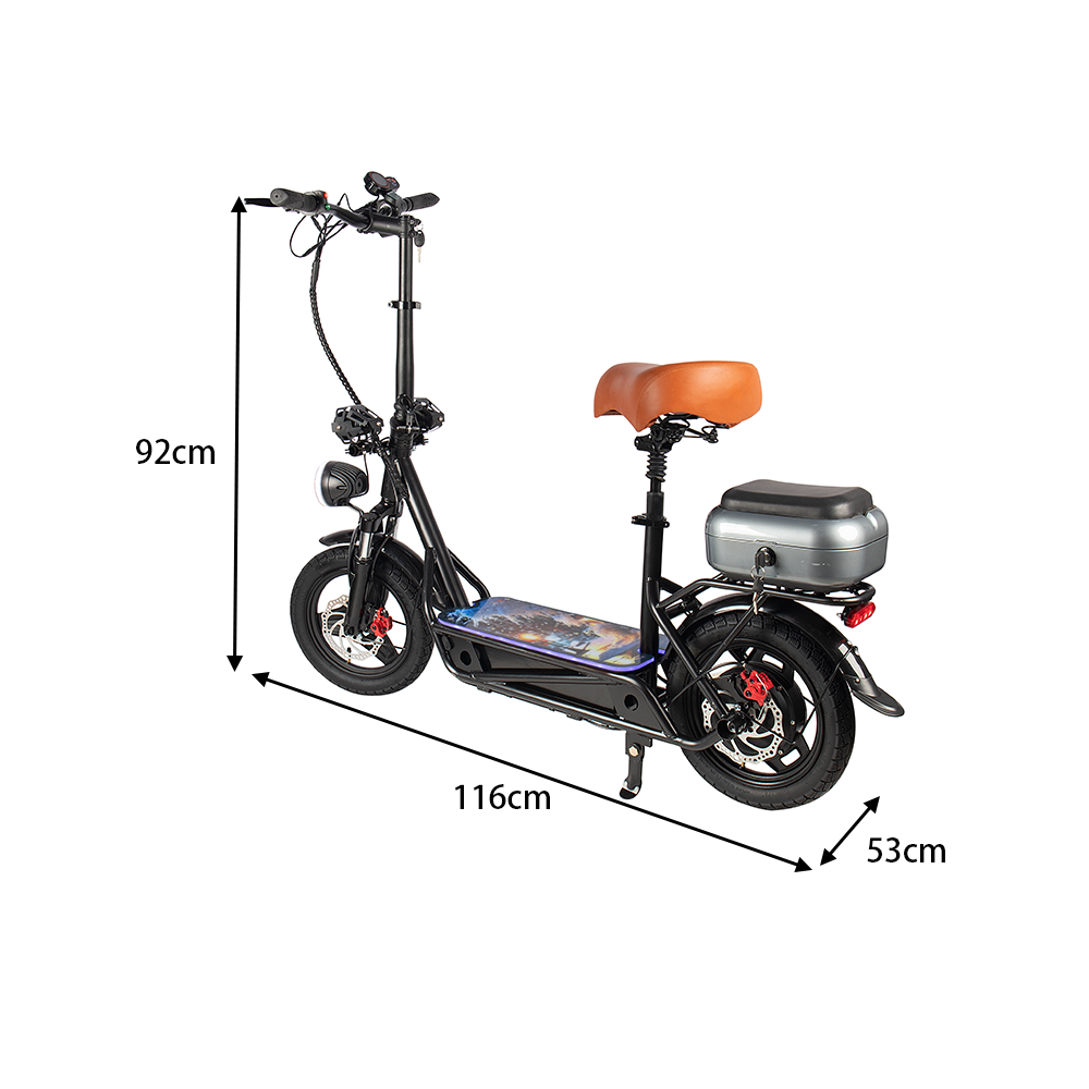 GLIDER YEH 1 1200W Lithium Battery Portable Electric Scooter - Black