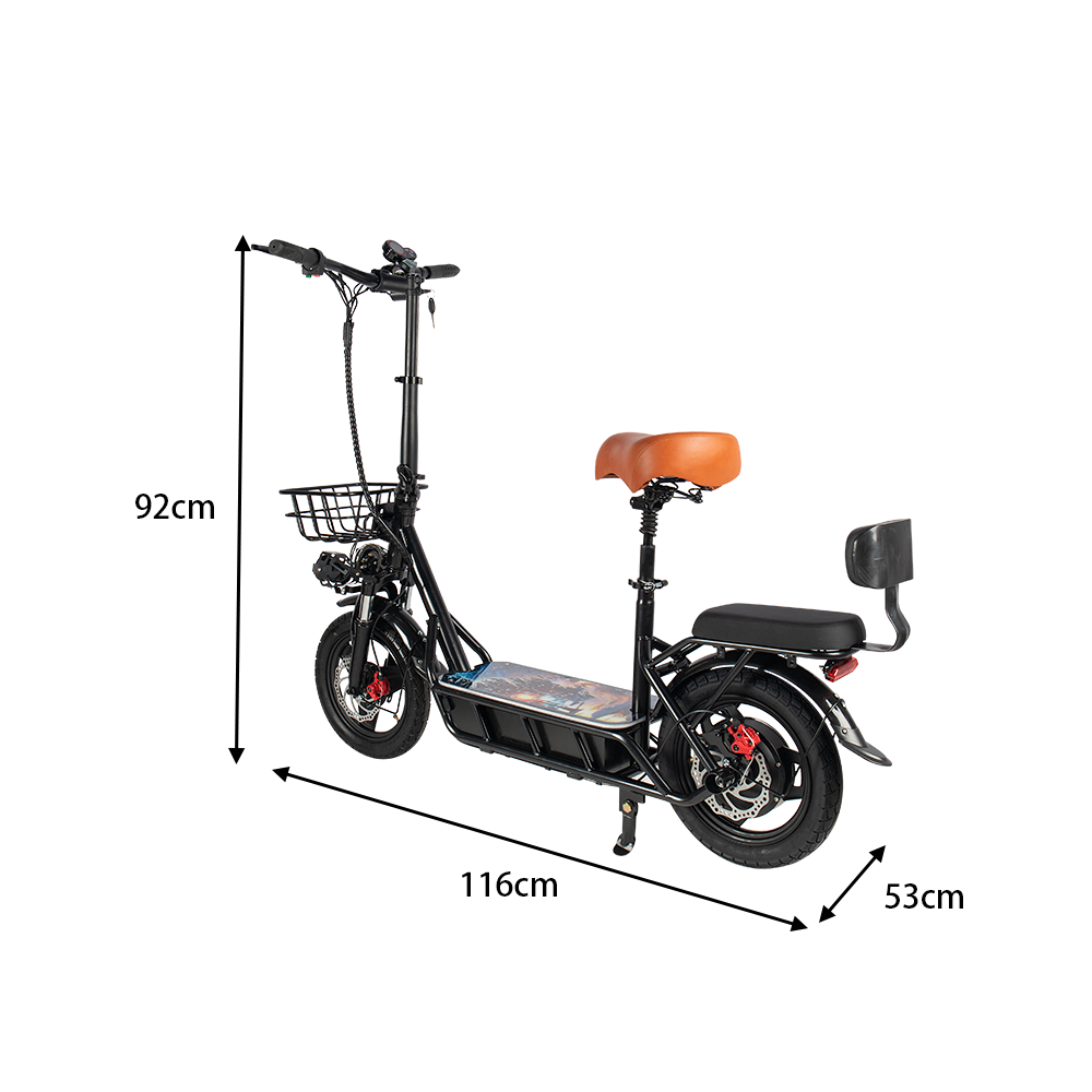 GLIDER YEH 2 1200W Lithium Battery Portable Electric Scooter - Black