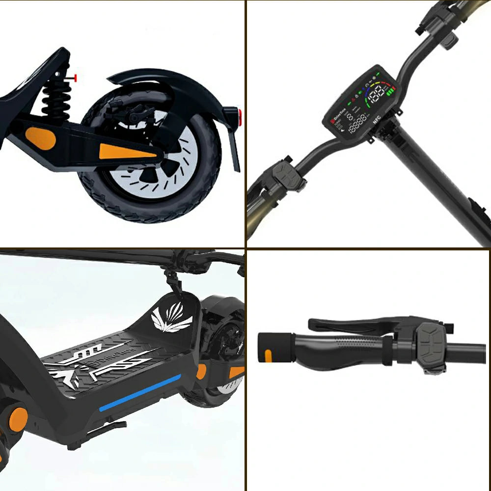 AKEZ DT06 1500W 60V 18.2Ah Double-drive Max Speed 60KM/H Adult Commuter - Black