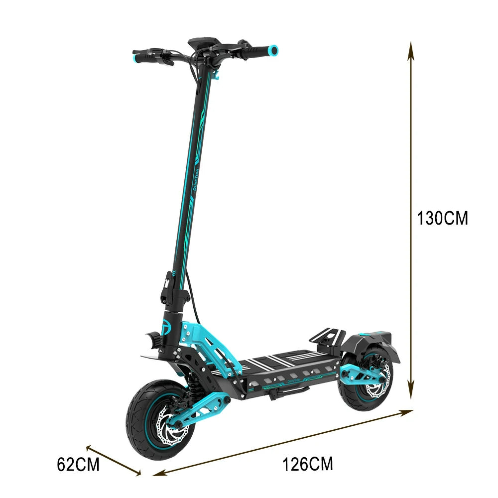 AKEZ DT10 1000Wx2 48V 18.2Ah Single Wheel Drive Max Speed 65KM/H Adult Commuter - Blue/Orange