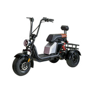 GLIDER HALLEY MY 718-3 1000W 60V 20AH Lithium Battery Three Wheels Electric Motorbike/Motorcycle/Scooter - Black Cruise at 25km/h - Unlock More Power (Details Inside)*