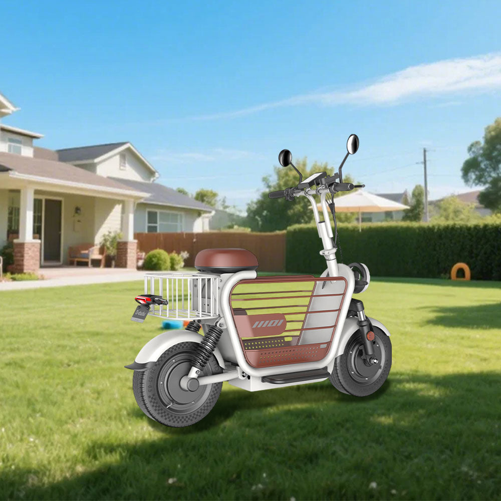 YIDI DDD15A 500W 48V 15Ah/20/25Ah 11-inch Lithium Battery Foldable White&Brown High Carbon Steel Electric Scooter Drum Brake