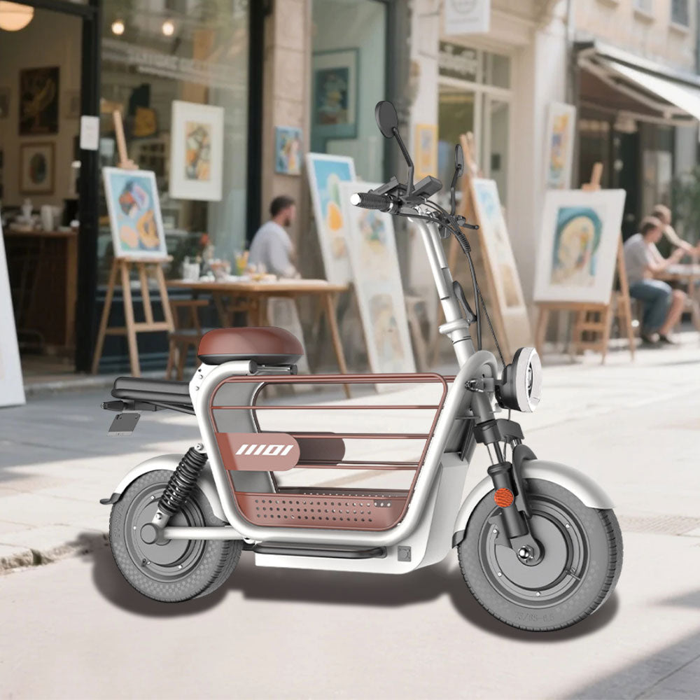 YIDI DDD15A 500W 48V 15Ah/20/25Ah 11-inch Lithium Battery Foldable White&Brown High Carbon Steel Electric Scooter Drum Brake