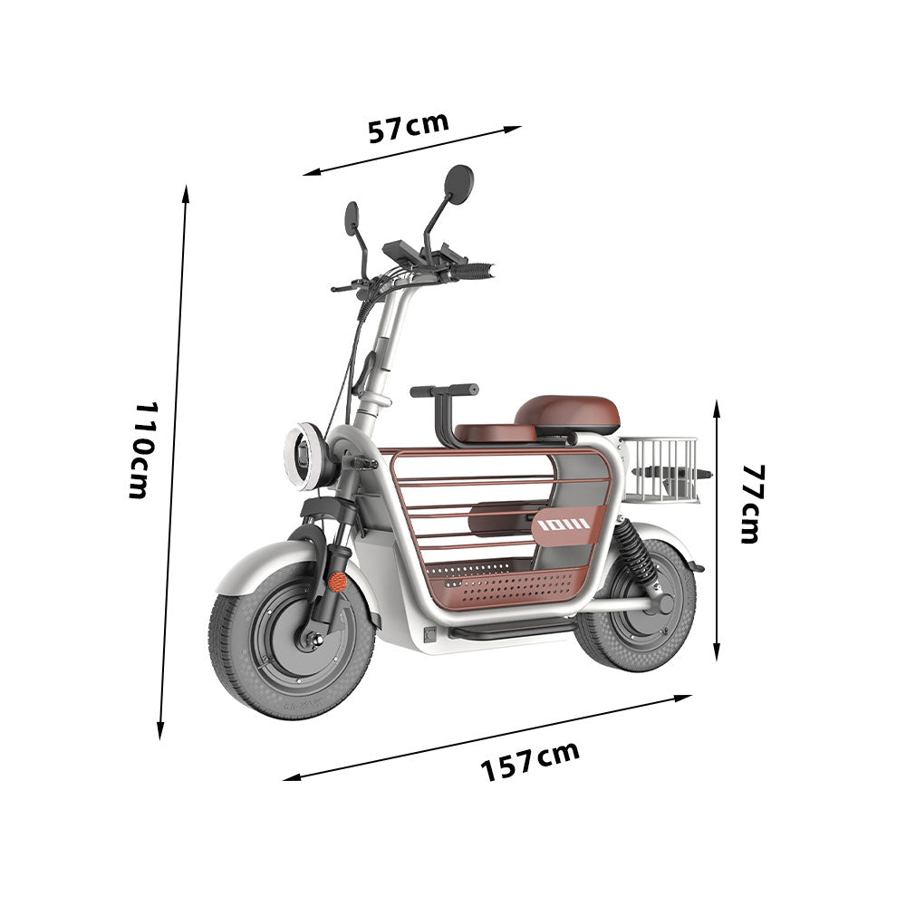 YIDI DDD15A 500W 48V 15Ah/20/25Ah 11-inch Lithium Battery Foldable White&Brown High Carbon Steel Electric Scooter Drum Brake