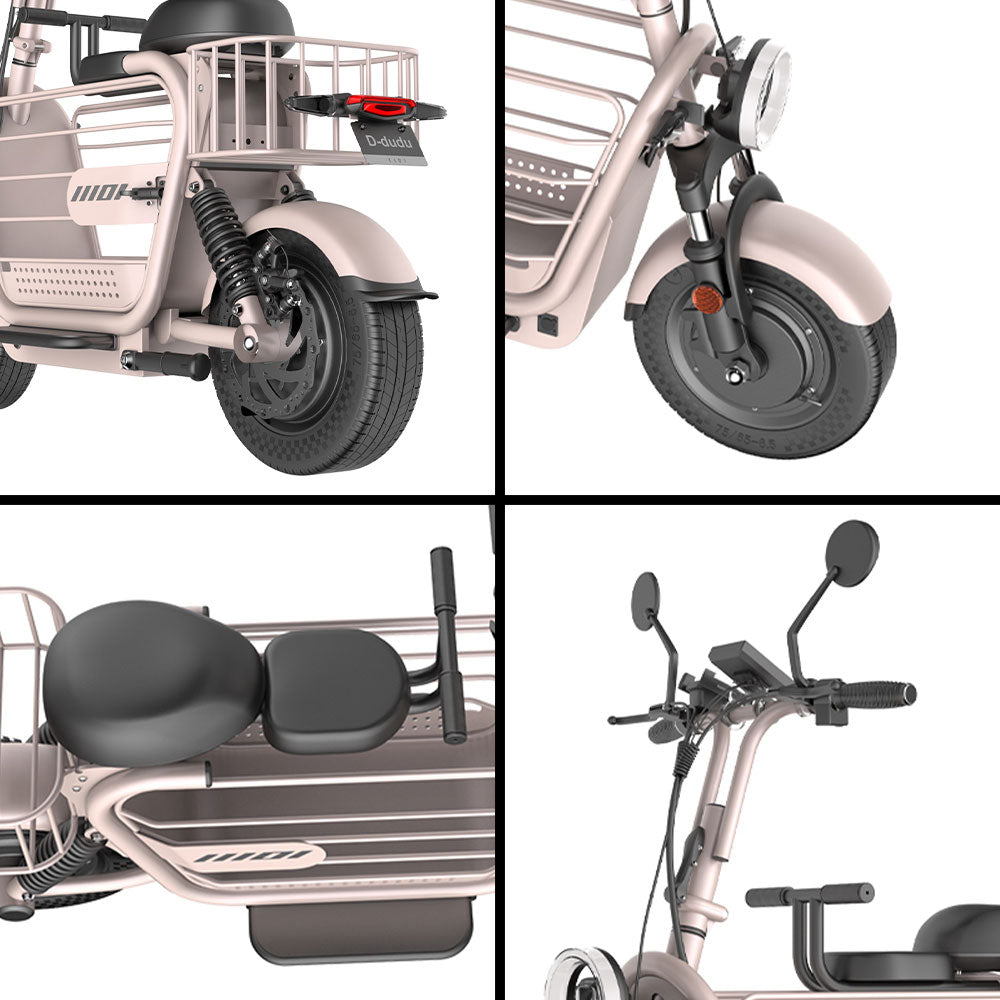 YIDI DDD15A 500W 48V 15Ah/20/25Ah 11-inch Lithium Battery Foldable White&Pink High Carbon Steel Electric Scooter Drum Brake