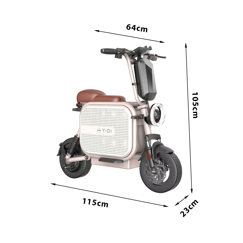 YIDI DDU10 1000W 48V 10Ah/15Ah 11-inch Lithium Battery Dual Drive Foldable Black & Pink/Black & White High Carbon Steel Electric Scooter Drum Brake