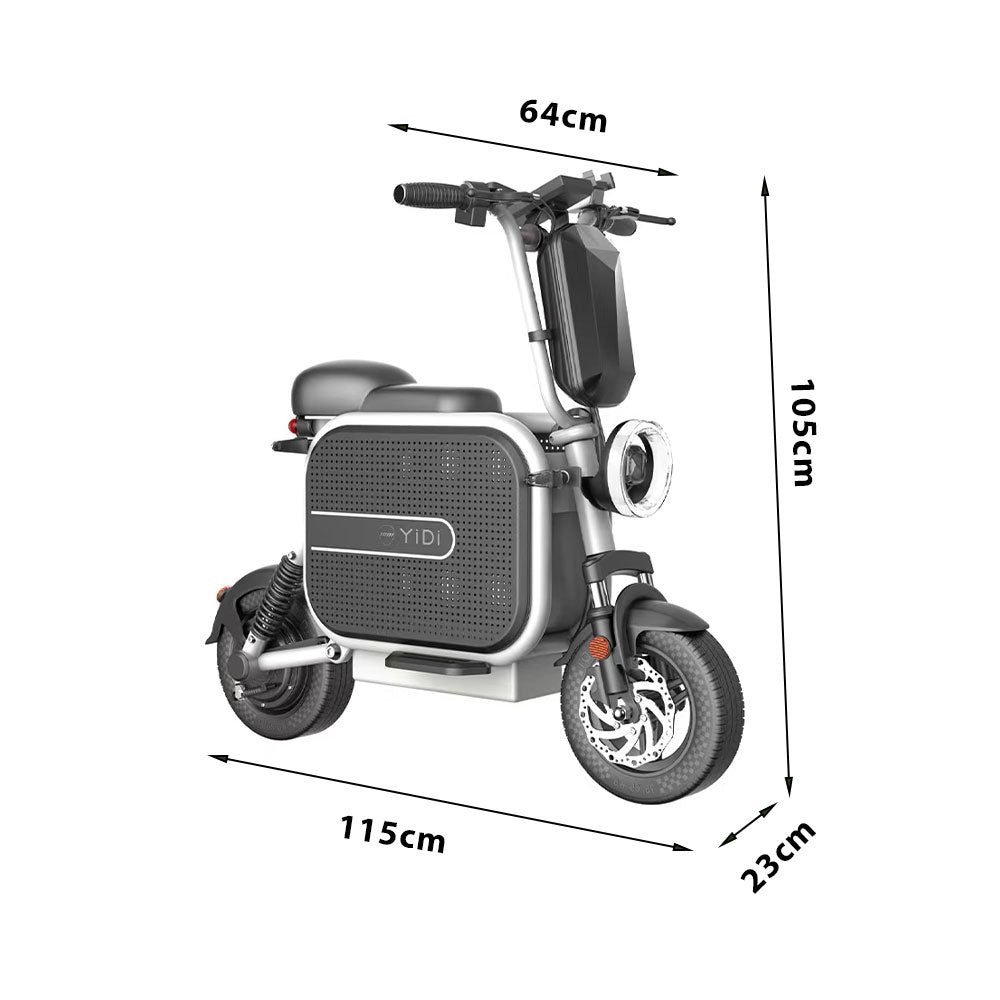 YIDI DDU10 1000W 48V 10Ah/15Ah 11-inch Lithium Battery Dual Drive Foldable Black & Pink/Black & White High Carbon Steel Electric Scooter Drum Brake