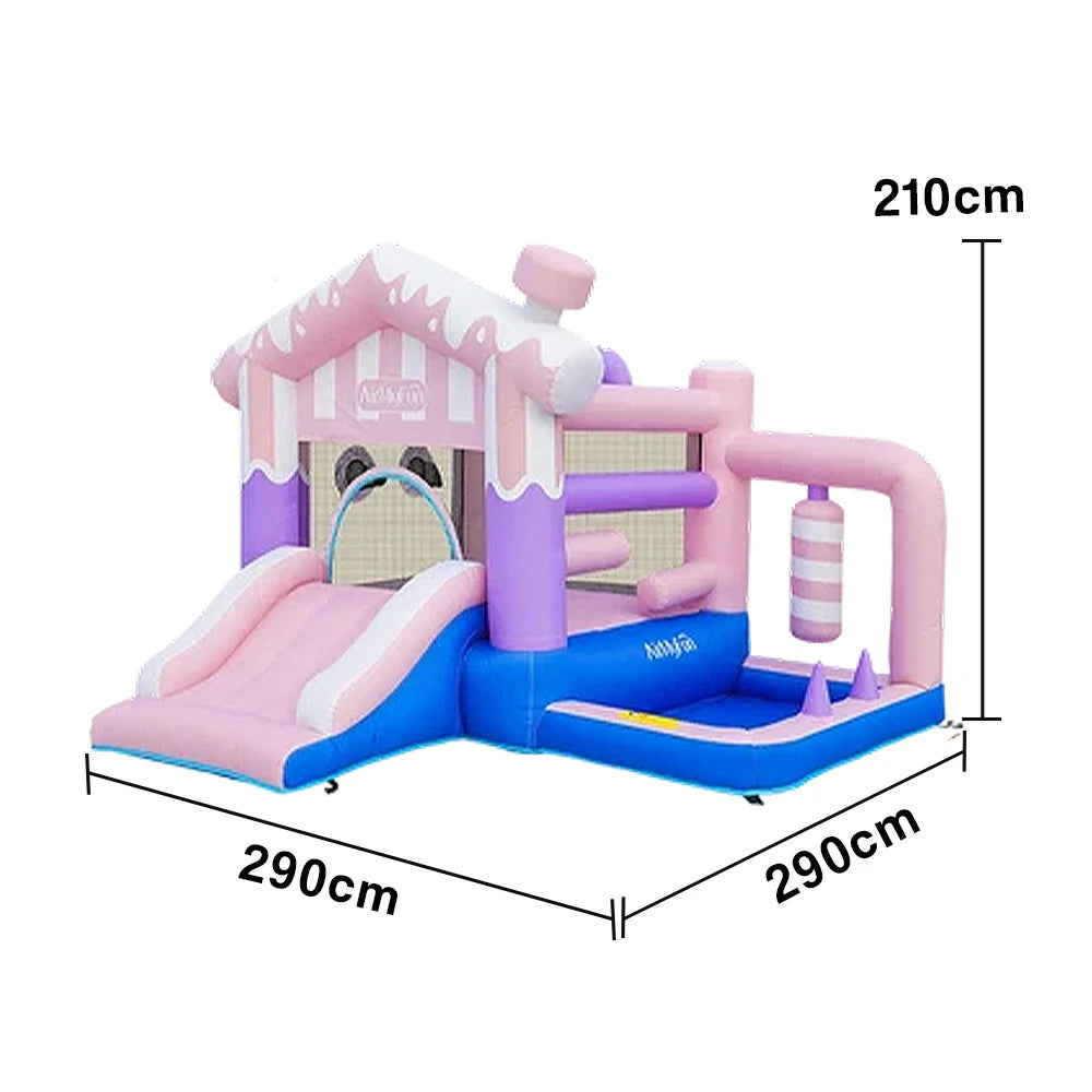 GAMEON Pink House Theme Bounce House PVC Inflatable Playland with Blower for Kids Outdoor Fun