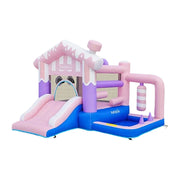GAMEON Pink House Theme Bounce House PVC Inflatable Playland with Blower for Kids Outdoor Fun