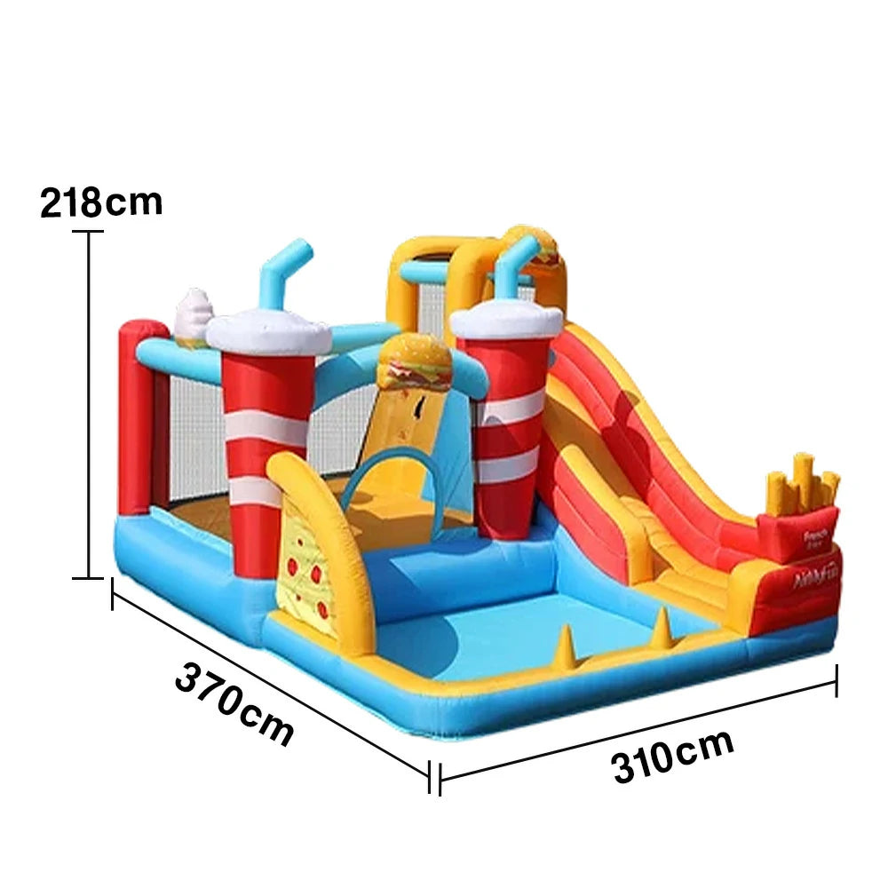 GAMEON Fries Theme Bounce House PVC Inflatable Castle with Blower for Kids Outdoor Fun Playland