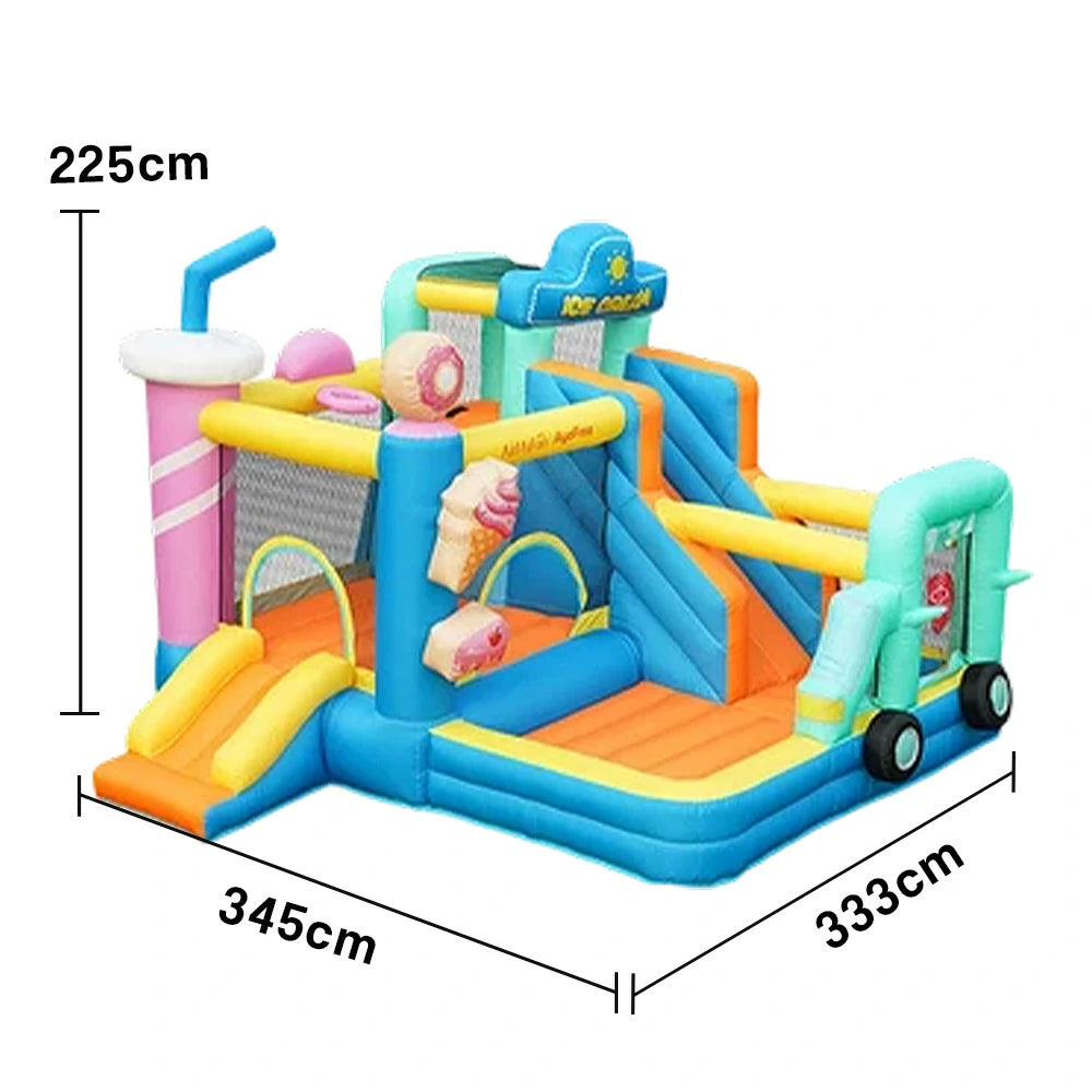 GAMEON Food House Theme Bounce House PVC Inflatable Castle with Blower for Kids Outdoor Fun Playland