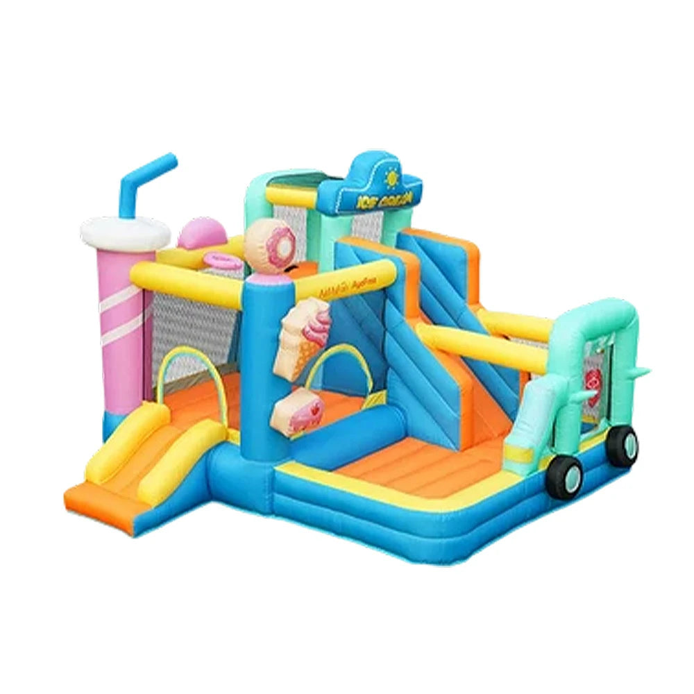 GAMEON Food House Theme Bounce House PVC Inflatable Castle with Blower for Kids Outdoor Fun Playland
