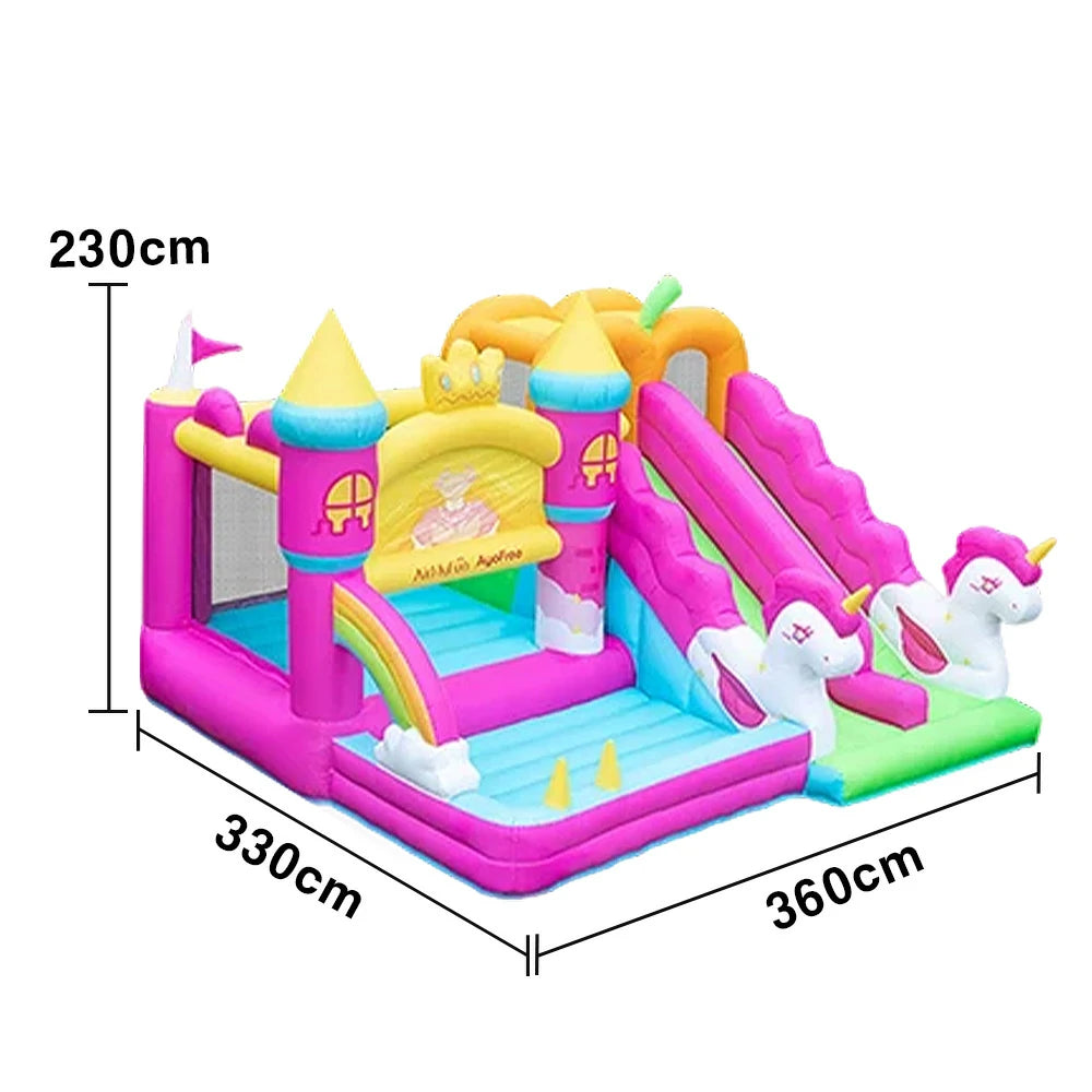 GAMEON Princess Castle Theme Bounce House PVC Inflatable Playland with Blower for Kids Outdoor Fun