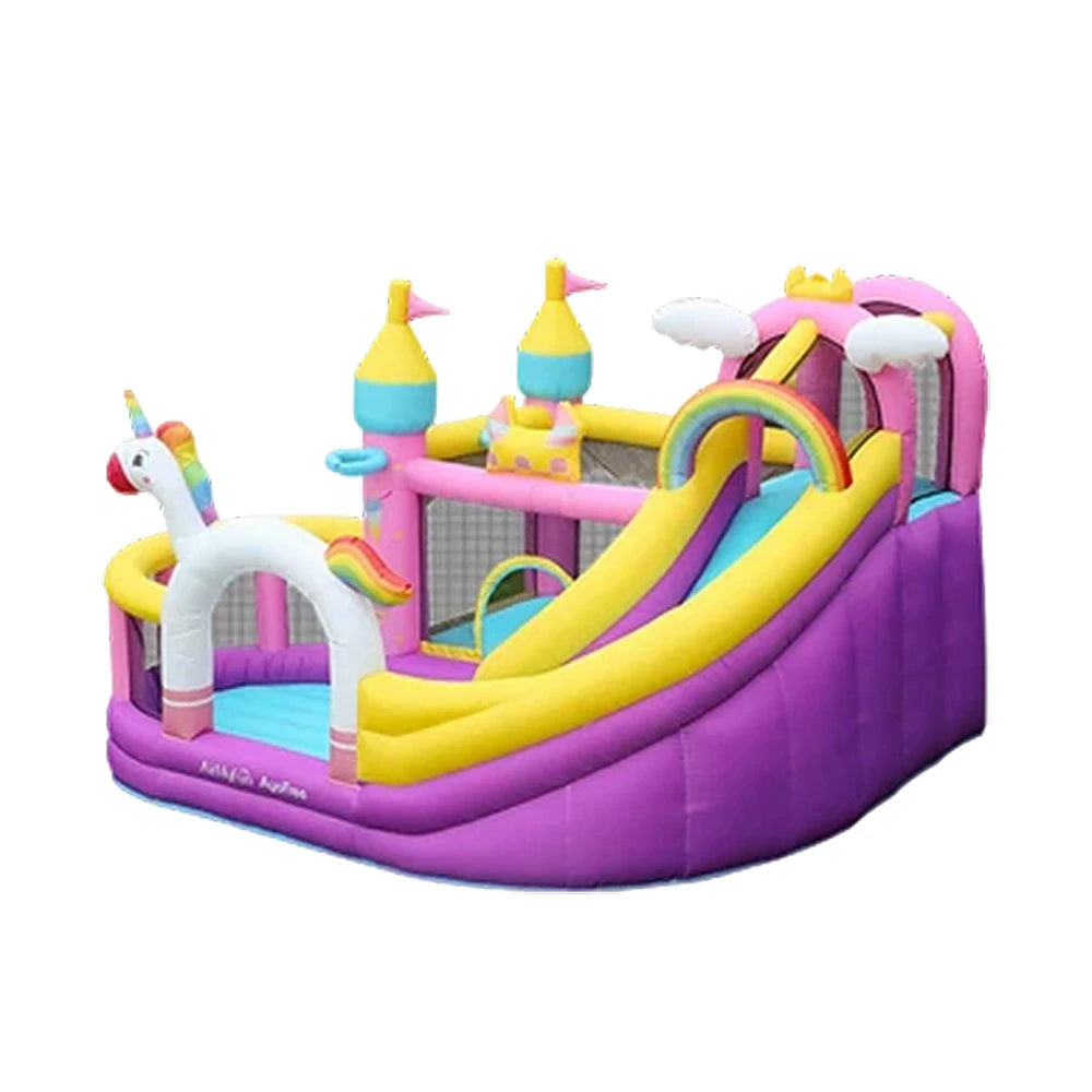 GAMEON Unicorn Theme Bounce House PVC Inflatable Castle with Blower for Kids Outdoor Fun Playland