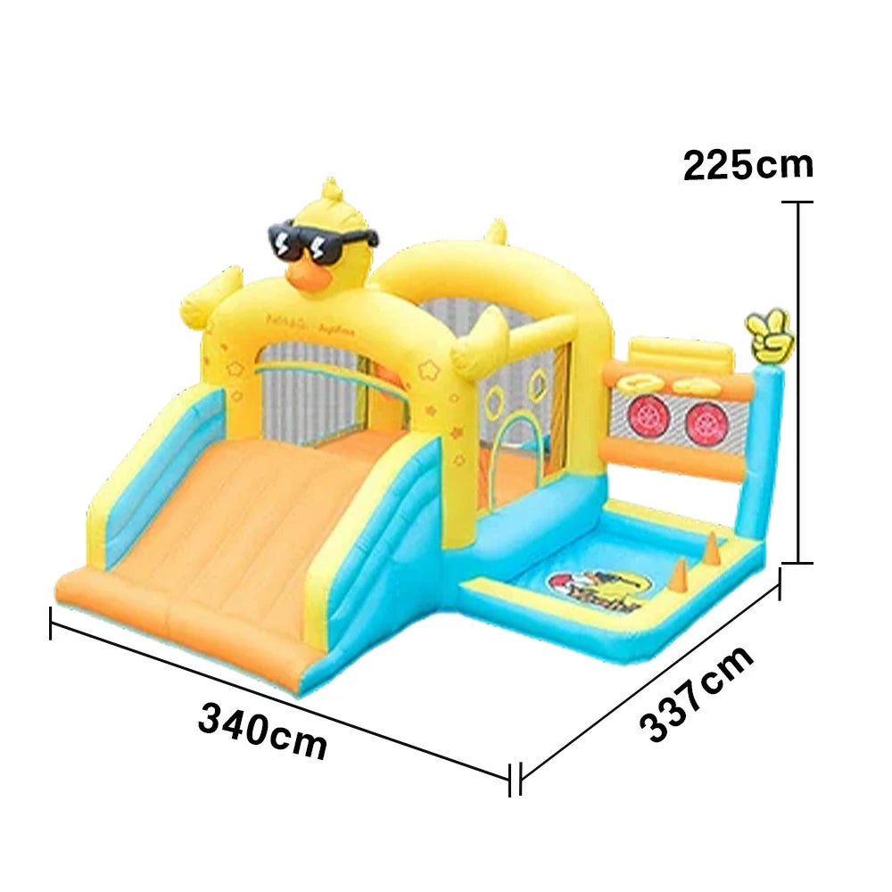 GAMEON Duck Theme Bounce House PVC Inflatable Castle with Blower for Kids Outdoor Fun Playland