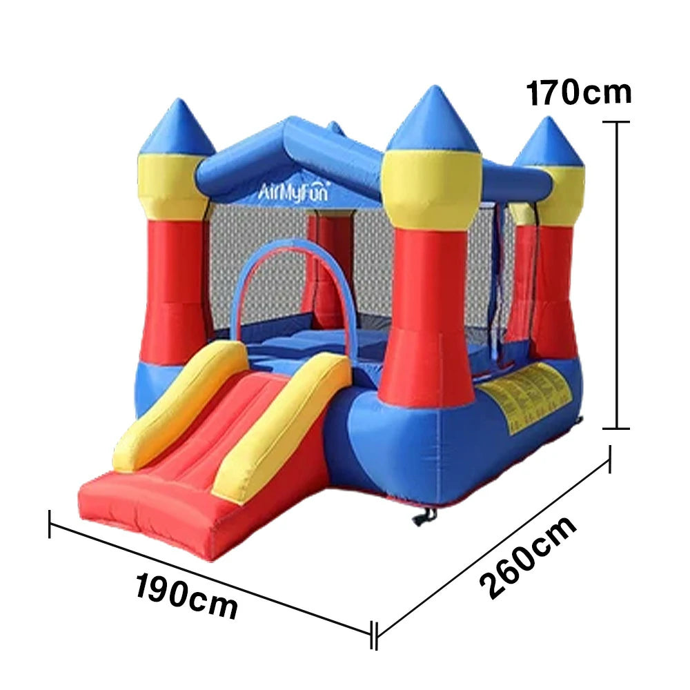 GAMEON Rocket Theme Bounce House PVC Inflatable Castle with Blower for Kids Outdoor Fun Playland - Red&Blue