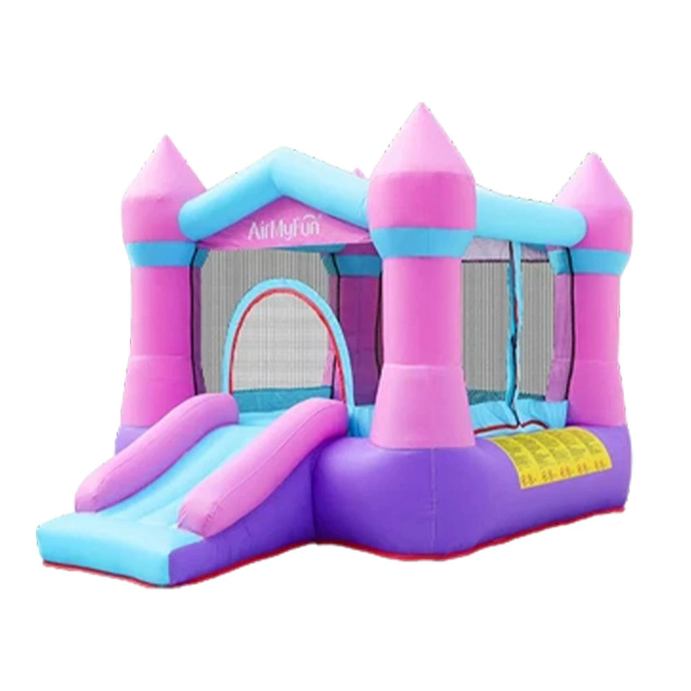 GAMEON Rocket Theme Bounce House PVC Inflatable Castle with Blower for Kids Outdoor Fun Playland - Pink&Purple