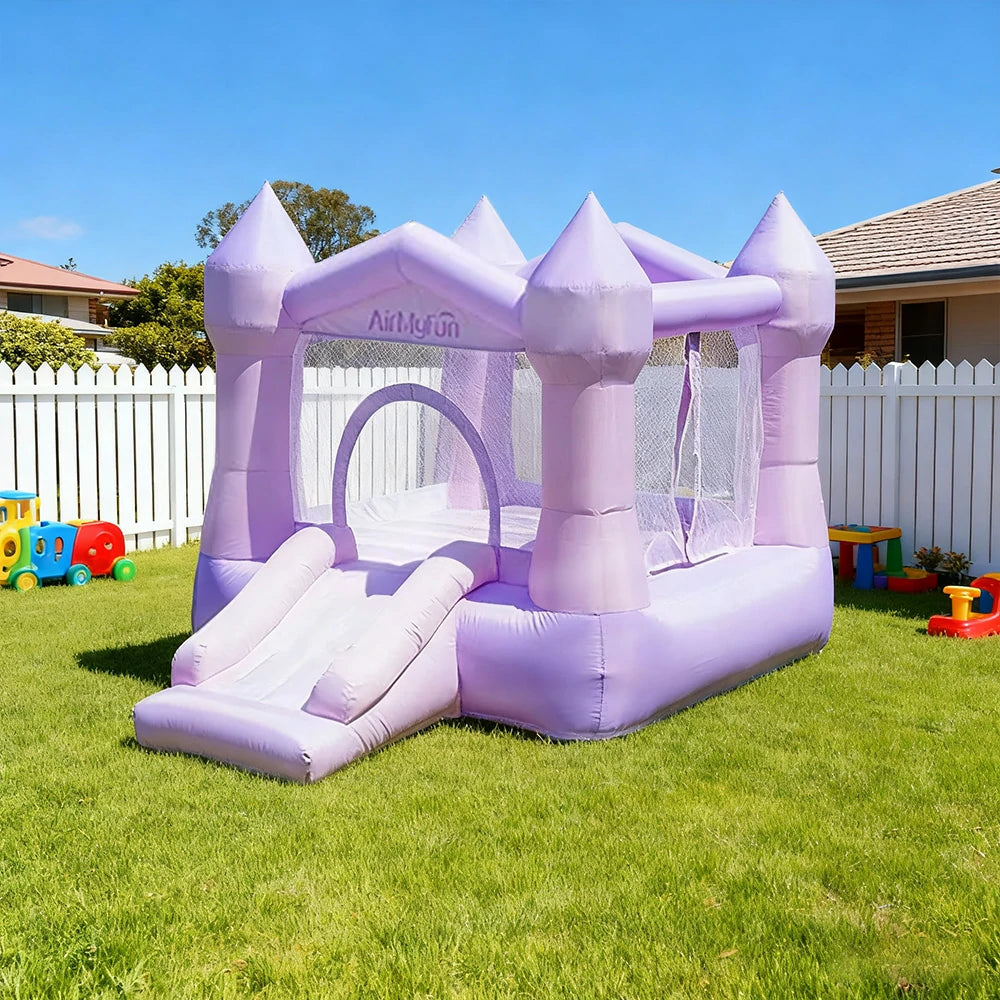 GAMEON Rocket Theme Bounce House PVC Inflatable Castle with Blower for Kids Outdoor Fun Playland - Purple