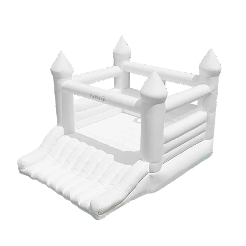 GAMEON White Rocket Style PVC Inflatable Bounce Castle with Blower for Kids Backyard Parties and Outdoor Play