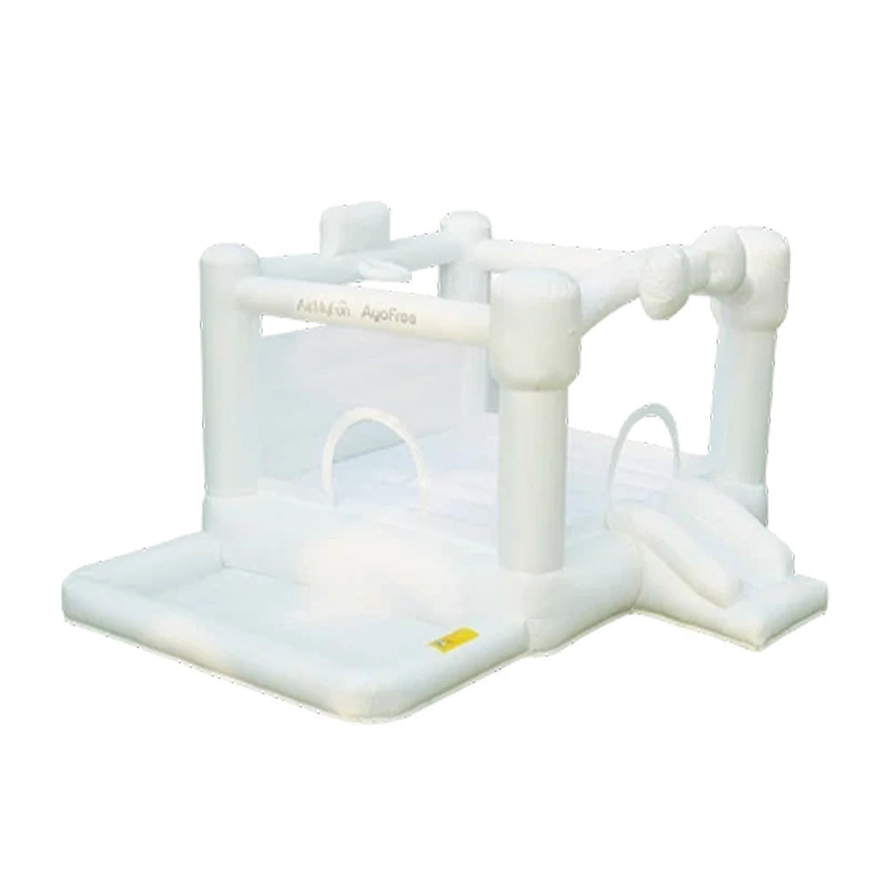 GAMEON White Wedding Style PVC Inflatable Bounce Castle with Blower for Parties, Events and Photo Backdrops