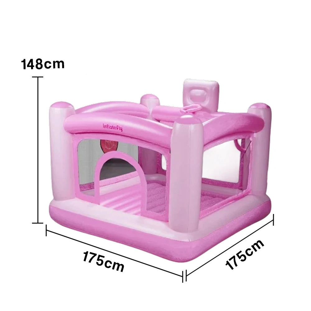 GAMEON Pink PVC Inflatable Bounce Castle with Blower - Soft Pastel Jumping Castle Design