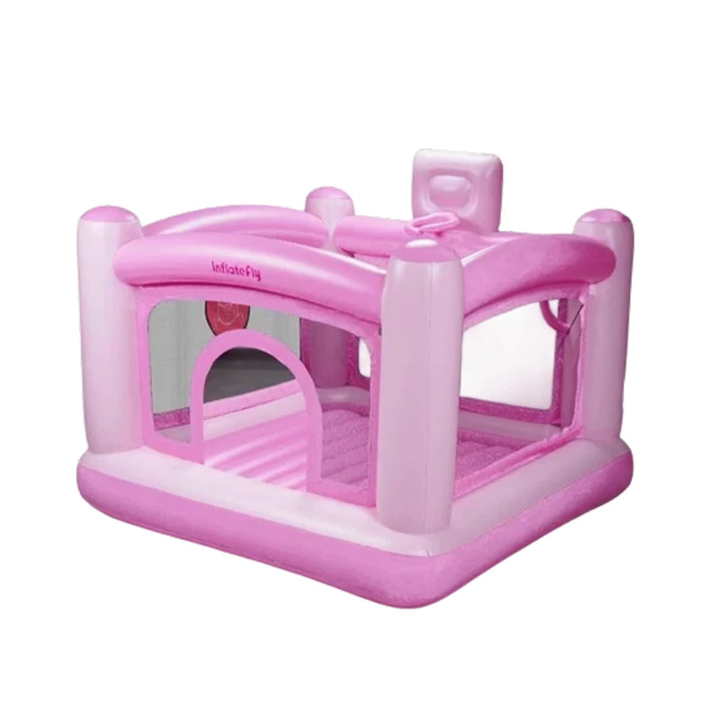 GAMEON Pink PVC Inflatable Bounce Castle with Blower - Soft Pastel Jumping Castle Design
