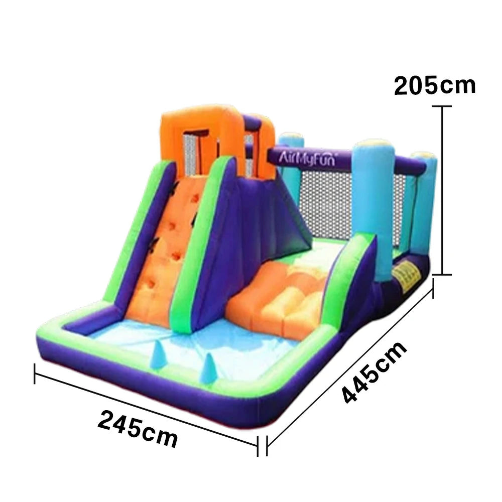 GAMEON Climbing Slide PVC Inflatable Castle with Blower - Multi-Color Bounce and Slide Design