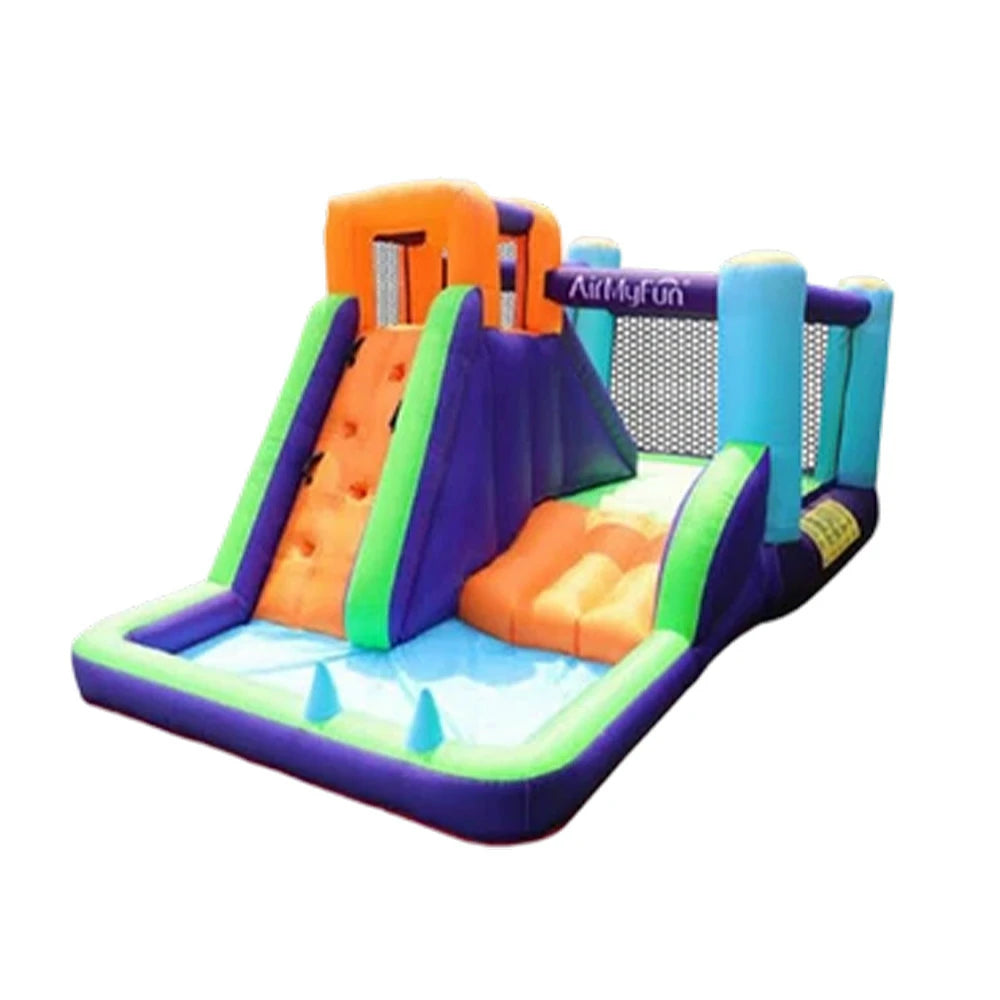 GAMEON Climbing Slide PVC Inflatable Castle with Blower - Multi-Color Bounce and Slide Design