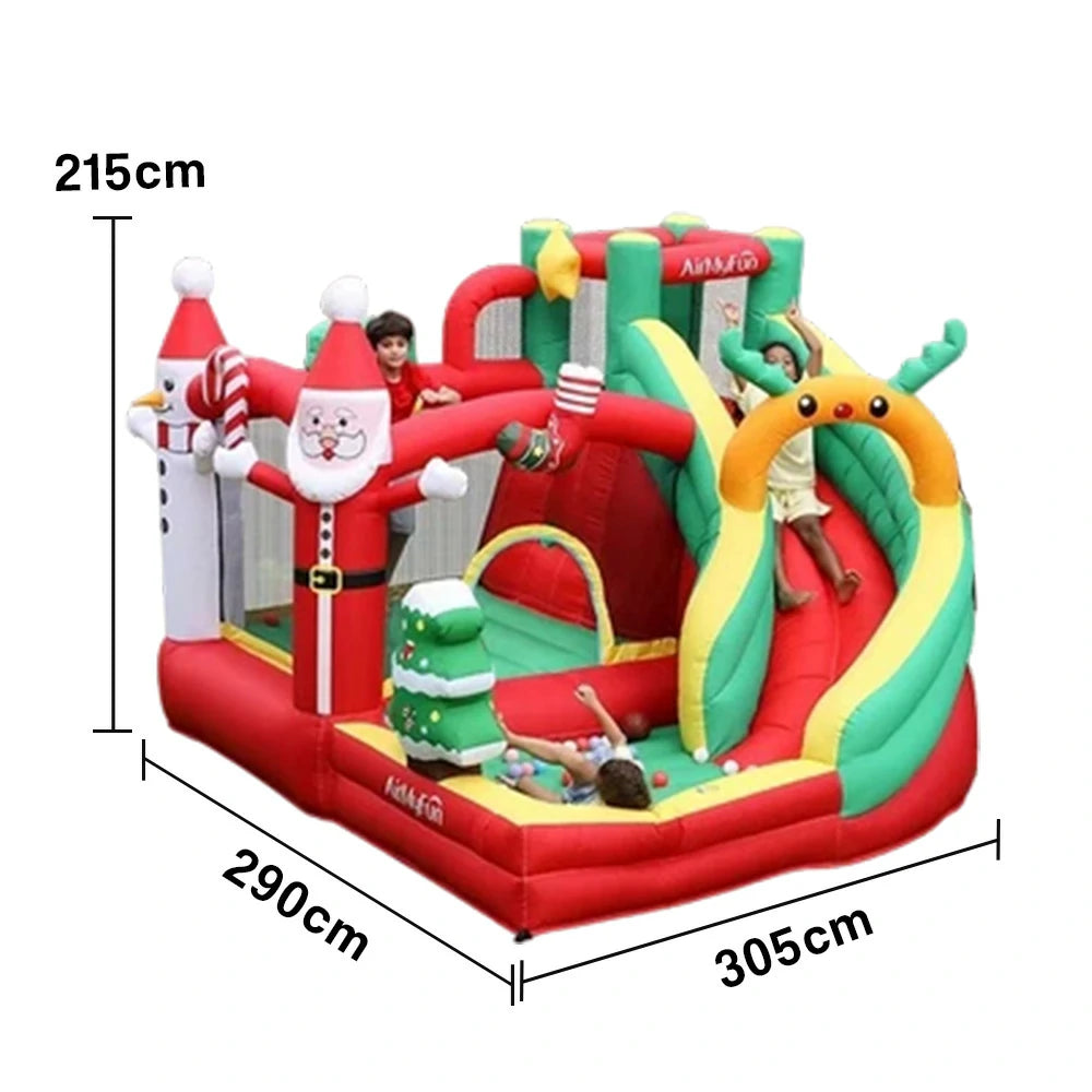GAMEON Christmas Tree Theme PVC Inflatable Castle with Blower - Holiday Decorative Bounce Design