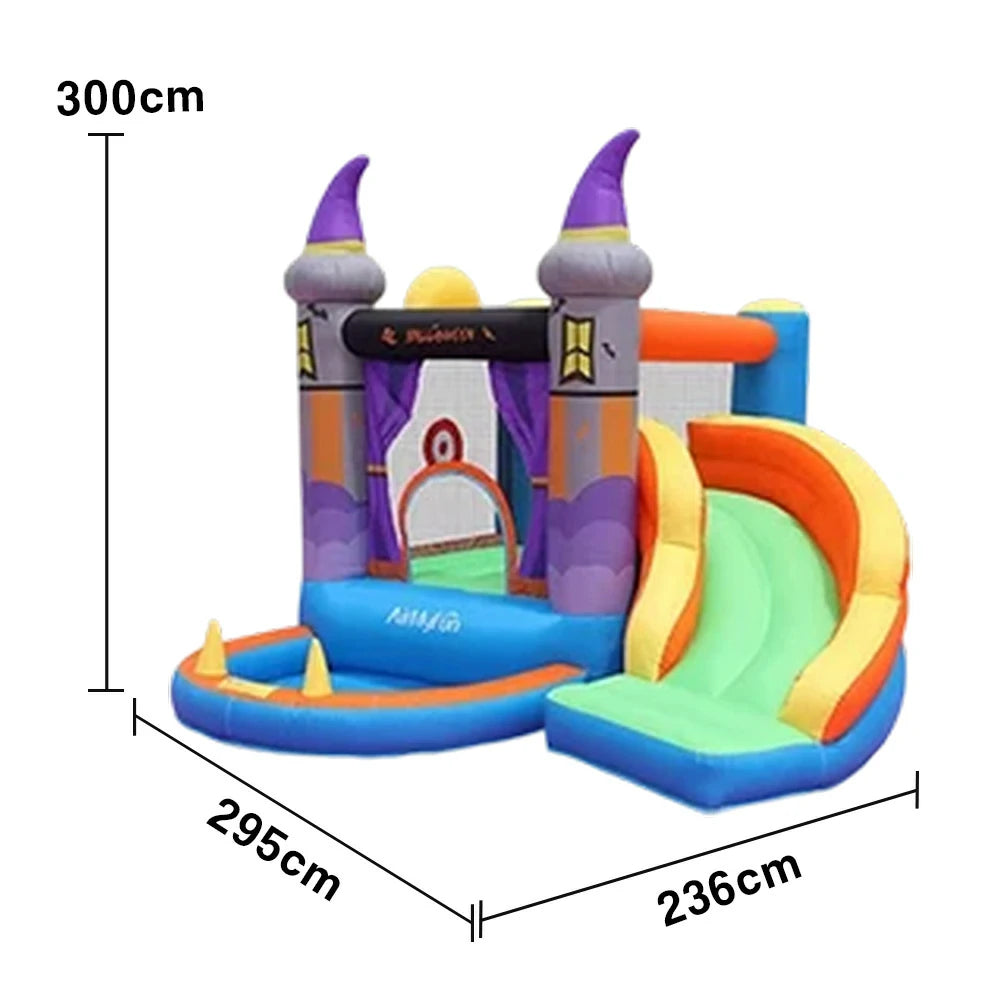 GAMEON Halloween Castle Theme PVC Inflatable Bounce House with Blower - Spooky Multi-Color Design