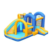 GAMEON Dual Slide PVC Inflatable Bounce Castle with Blower - Blue and Yellow Slide Combo Design