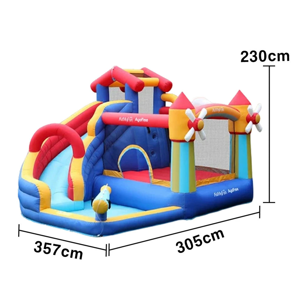 GAMEON Rainbow Windmill Water Play Inflatable Castle PVC Bounce House with Blower