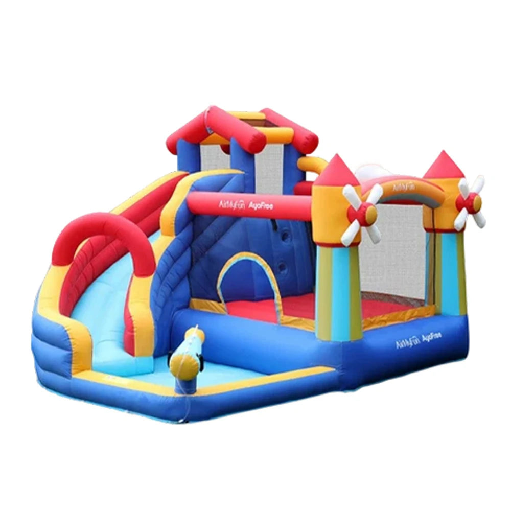 GAMEON Rainbow Windmill Water Play Inflatable Castle PVC Bounce House with Blower