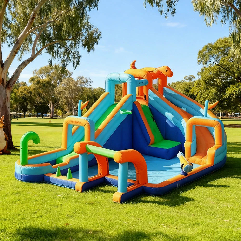 GAMEON Rainbow Windmill Water Play Inflatable Castle PVC Bounce House with Blower