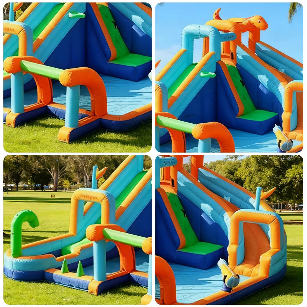 GAMEON Rainbow Windmill Water Play Inflatable Castle PVC Bounce House with Blower