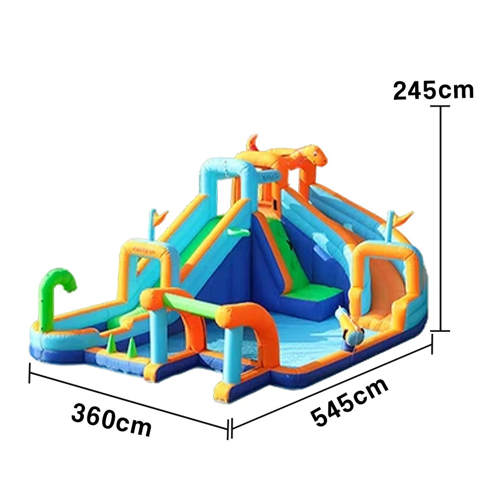GAMEON Rainbow Windmill Water Play Inflatable Castle PVC Bounce House with Blower