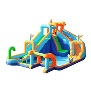 GAMEON Rainbow Windmill Water Play Inflatable Castle PVC Bounce House with Blower