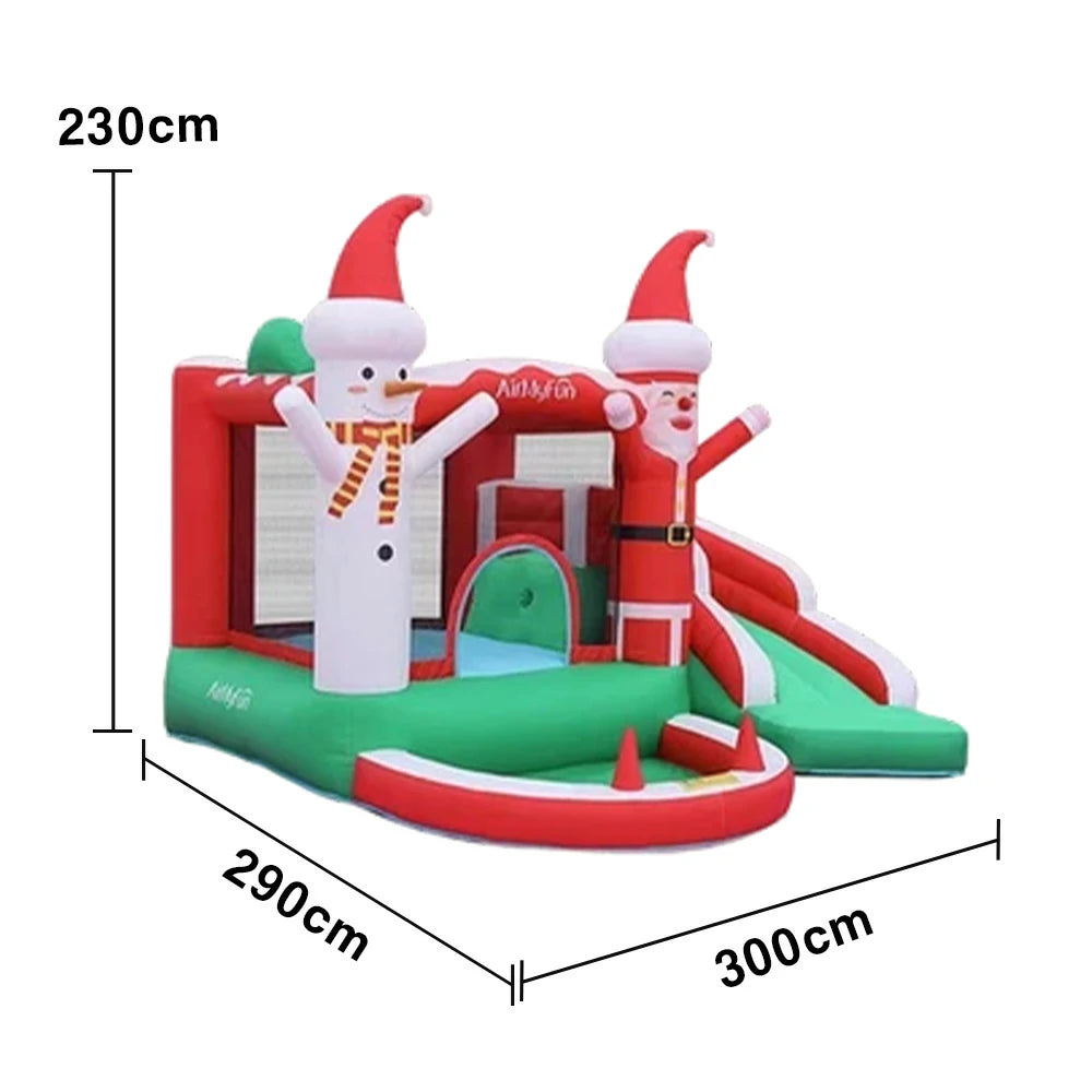 GAMEON Santa Claus Theme Inflatable Bounce Castle PVC Design with Blower - Christmas Style