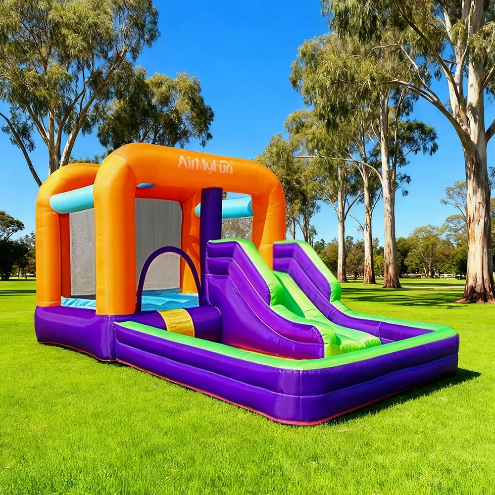 GAMEON Dual Slide Inflatable Bounce Castle PVC Design with Blower - Colorful Style