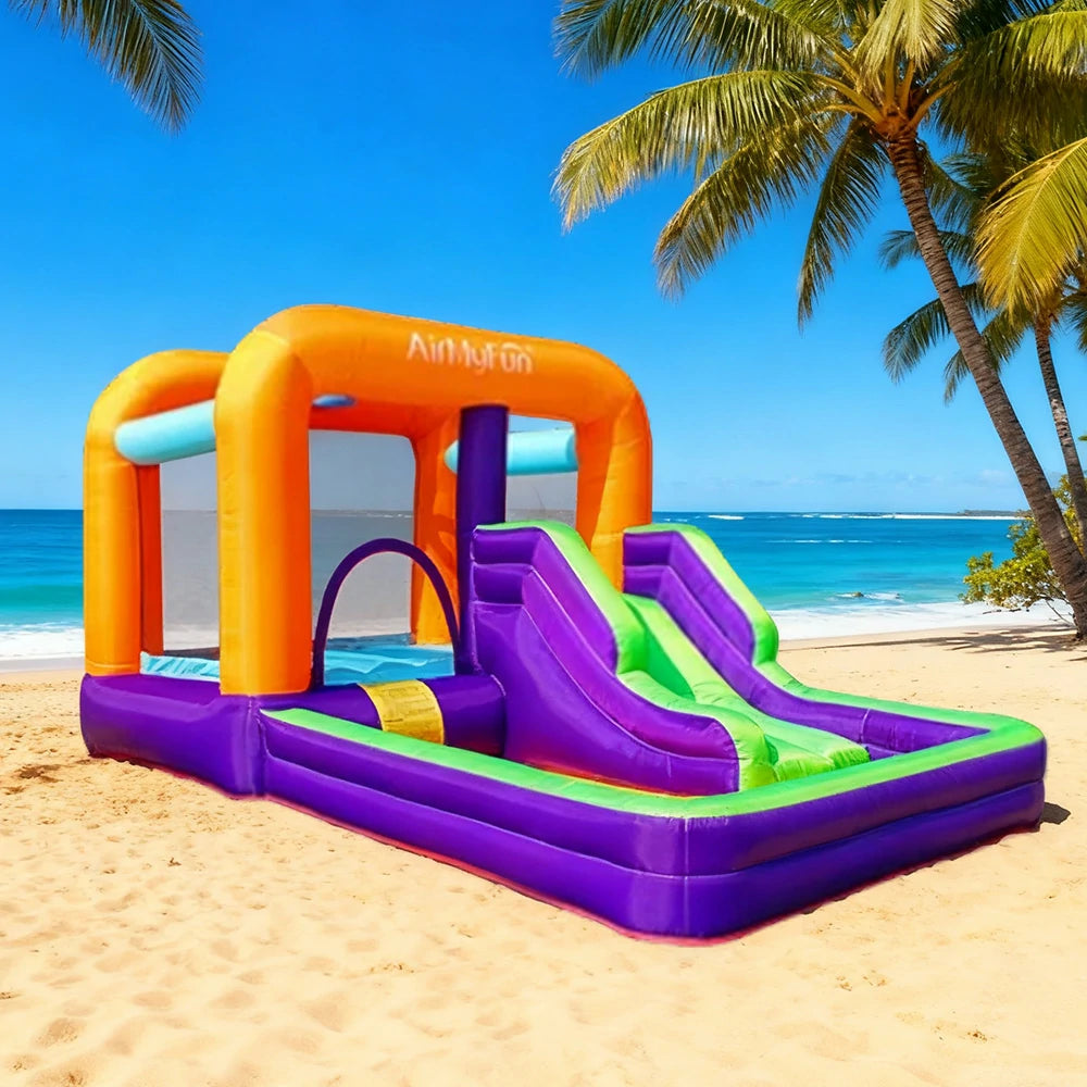 GAMEON Dual Slide Inflatable Bounce Castle PVC Design with Blower - Colorful Style