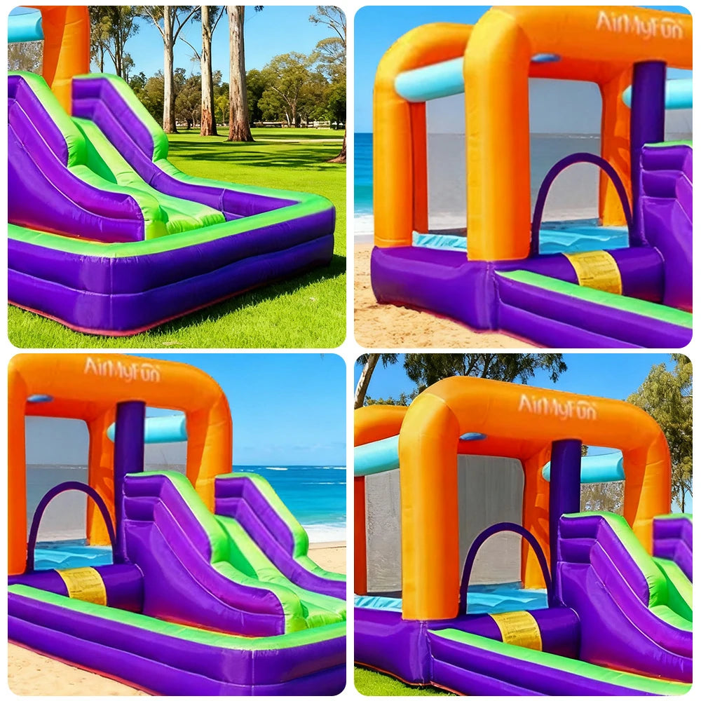 GAMEON Dual Slide Inflatable Bounce Castle PVC Design with Blower - Colorful Style