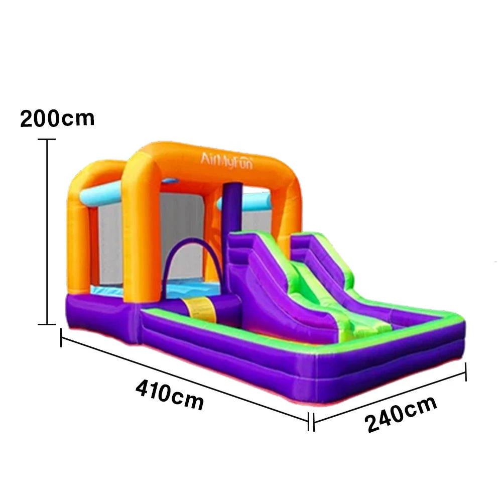 GAMEON Dual Slide Inflatable Bounce Castle PVC Design with Blower - Colorful Style