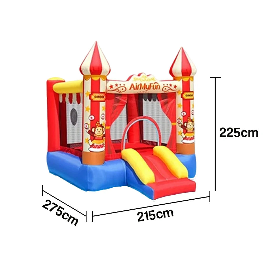 GAMEON Circus Theme Inflatable Bounce Castle PVC Build with Blower - Red & Yellow Design
